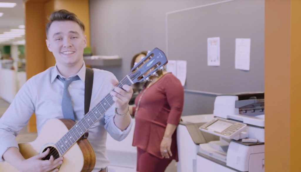 Man playing the guitar